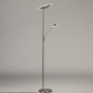 Foto 15178-2: Led uplighter met leeslamp in staal met dimmer