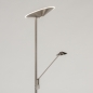 Foto 15178-3: Led uplighter met leeslamp in staal met dimmer