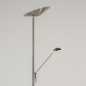 Foto 15178-4: Led uplighter met leeslamp in staal met dimmer