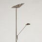 Foto 15178-9: Led uplighter met leeslamp in staal met dimmer