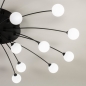 Foto 15185-4: Grote plafondlamp in het zwart met witte bollen van glas 