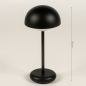 Foto 15198-6: Wiederaufladbare Tischlampe für drinnen und draußen im Retro-Stil in Schwarz