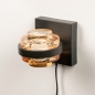Foto 15211-4: Zwarte led wandlamp met amberkleurig glas