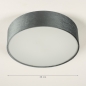 Foto 15222-1: Stoffen plafondlamp van grijs velvet in 38 cm met diffuser