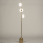 Foto 15228-3: Vloerlamp in goud/messing met opaalglas 