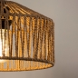 Foto 15230-7: Verstelbare wandlamp in het zwart met mooie kap van touw in naturel kleur