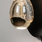 Foto 15235-7: Zwarte led wandlamp met eivormig glas in amberkleur