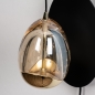 Foto 15235-8: Zwarte led wandlamp met eivormig glas in amberkleur