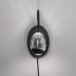 Foto 15236-2: Schwarze LED-Wandleuchte mit eiförmigem Glas