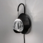 Foto 15236-3: Zwarte led wandlamp met eivormig glas