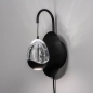 Foto 15236-4: Schwarze LED-Wandleuchte mit eiförmigem Glas