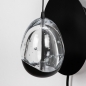 Foto 15236-8: Schwarze LED-Wandleuchte mit eiförmigem Glas