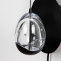 Foto 15236-8: Zwarte led wandlamp met eivormig glas
