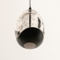 Foto 15238-7: Hotel chique tafellamp in het zwart met twee hangende glazen, met dimmer aan het snoer