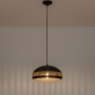 Foto 15242-3: Runde schwarze Kuppellampe mit goldener Innenseite und perforiertem Rand 