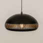 Foto 15242-5: Runde schwarze Kuppellampe mit goldener Innenseite und perforiertem Rand 
