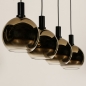 Foto 15248-11: Zwarte hanglamp met vier bollen van goud glas