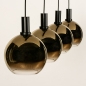 Foto 15248-12: Zwarte hanglamp met vier bollen van goud glas