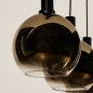 Foto 15248-14: Zwarte hanglamp met vier bollen van goud glas