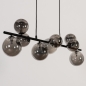 Foto 15254-11: Bijzondere hanglamp met negen bollen van rookglas 