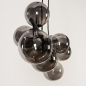 Foto 15254-13: Bijzondere hanglamp met negen bollen van rookglas 