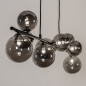 Foto 15254-4: Bijzondere hanglamp met negen bollen van rookglas 