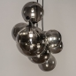 Foto 15254-5: Bijzondere hanglamp met negen bollen van rookglas 