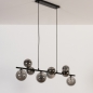 Foto 15254-9: Bijzondere hanglamp met negen bollen van rookglas 