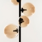 Foto 15255-10: Zwarte vloerlamp met zes amberkleurige bollen van glas in boutique hotel stijl