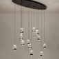 Foto 15271-2: Grote bijzondere hanglamp met twaalf glazen 
