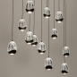 Foto 15271-3: Grote bijzondere hanglamp met twaalf glazen 