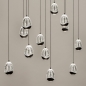 Foto 15271-4: Grote bijzondere hanglamp met twaalf glazen 