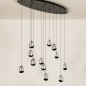 Foto 15271-7: Grote bijzondere hanglamp met twaalf glazen 