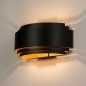 Foto 15275-4: Grote wandlamp in het zwart met gouden binnenkant