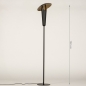 Foto 15282-1: Moderne Zwarte vloerlamp met goud en kantelbare kap en GU10 fitting