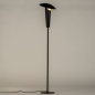 Foto 15282-3: Moderne Zwarte vloerlamp met goud en kantelbare kap en GU10 fitting
