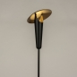Foto 15282-5: Moderne Zwarte vloerlamp met goud en kantelbare kap en GU10 fitting