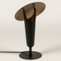 Foto 15283-6: Moderne GU10-Tischleuchte in Schwarz mit Gold mit kippbarem Schirm, wodurch die Lichtwirkung beeinflusst werden kann