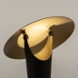 Foto 15283-8: Moderne GU10-Tischleuchte in Schwarz mit Gold mit kippbarem Schirm, wodurch die Lichtwirkung beeinflusst werden kann