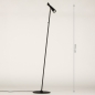 Foto 15285-1: Hoge vloerlamp zwart metaal met GU10 fitting en 360 graden verstelbaar door kogelgewricht
