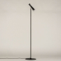 Foto 15285-3: Hoge vloerlamp zwart metaal met GU10 fitting en 360 graden verstelbaar door kogelgewricht