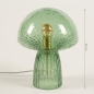 Foto 15295-1 maatindicatie: Design tafellamp van groen glas Mushroom