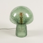 Foto 15295-4 vooraanzicht: Design tafellamp van groen glas Mushroom
