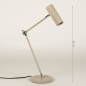 Foto 15296-1: Beige tafellamp in japandi stijl met verstelbare knikarm en luxe koker met ribbels