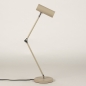 Foto 15296-6: Beige tafellamp in japandi stijl met verstelbare knikarm en luxe koker met ribbels