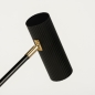 Foto 15297-9: Luxe zwarte tafellamp met knikarm en messing/gouden details 
