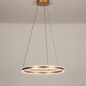 Foto 15299-2 vooraanzicht: Led cirkel hanglamp in goud/messing met hoge lichtopbrengst 4500 Lumen