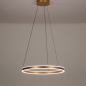 Foto 15299-3 vooraanzicht: Led cirkel hanglamp in goud/messing met hoge lichtopbrengst 4500 Lumen