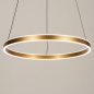 Foto 15299-4 vooraanzicht: Led cirkel hanglamp in goud/messing met hoge lichtopbrengst 4500 Lumen