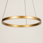 Foto 15299-7 vooraanzicht: Led cirkel hanglamp in goud/messing met hoge lichtopbrengst 4500 Lumen